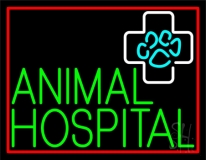 Green Animal Hospital Block Neon Sign