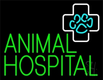 Green Animal Hospital Block Neon Sign