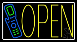 Open Cellular Phone Neon Sign