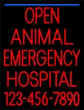 Open Emergency Animal Hospital 2 Neon Sign