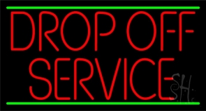 Orange Drop Off Service Block Neon Sign