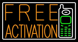 Orange Free Phone Block With Logo 1 Neon Sign