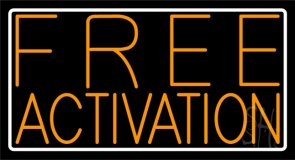 Orange Free Phone Block With Logo 2 Neon Sign