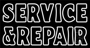 White Double Stroke Service And Repair Neon Sign