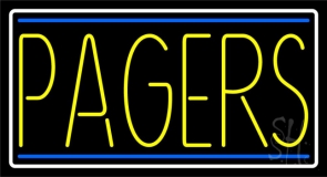 Pagers Block Double Blue Line 2 Neon Sign