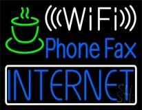 Phone Fax Internet 1 Neon Sign