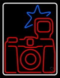 Red Camera Logo Neon Sign