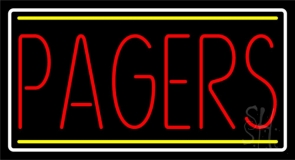 Red Pagers Block Neon Sign