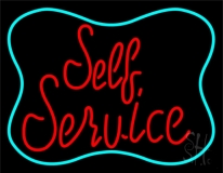 Red Self Service Neon Sign