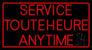 Red Service Here Border Neon Sign