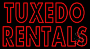 Red Tuxedo Rentals Neon Sign