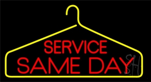 Service Same Day Block Neon Sign