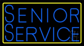 Turquiose Senior Service Neon Sign