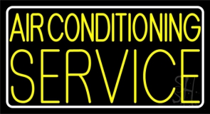 Yellow Air Conditioning Service Block Neon Sign