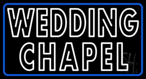 Blue Border Double Stroke Wedding Chapel Neon Sign