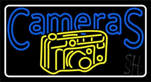 Blue Cameras Yellow Icon 1 Neon Sign