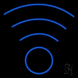 Blue Colored Wifi Logo Neon Sign