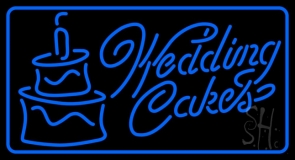 Blue Wedding Cakes 1 Neon Sign