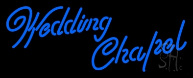 Blue Wedding Chapel Neon Sign