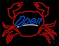 Crab Open Neon Sign