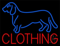 Blue Dog Red Clothing Neon Sign