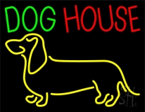 Dog House With Logo Neon Sign