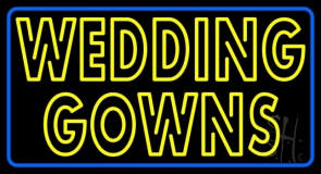 Double Stroke Wedding Gowns Blue Border Neon Sign