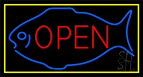 Fish Open Red Neon Sign