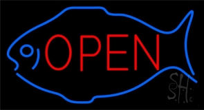 Fish Open Red 1 Neon Sign