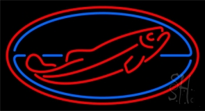 Fish Red Oval 1 Neon Sign
