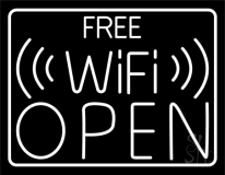 Free Wifi Open Neon Sign