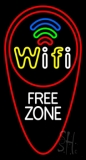 Free Wifi Zone Block Neon Sign