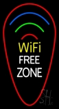Free Wifi Zone Block Neon Sign