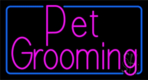 Pink Pet Grooming 1 Neon Sign