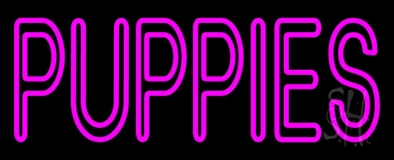 Puppies Purple Neon Sign