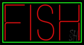 Red Fish Block 1 Neon Sign