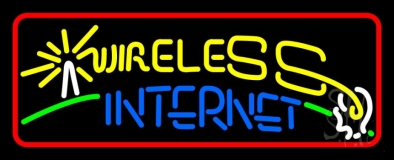 Red Wireless Blue Internet Neon Sign
