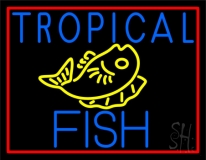 White Tropical Fish Logo Neon Sign