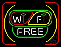 Wifi Free Red Border Neon Sign