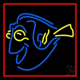 Yellow Blue Fish Neon Sign