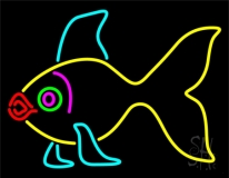 Yellow Fish 1 Neon Sign