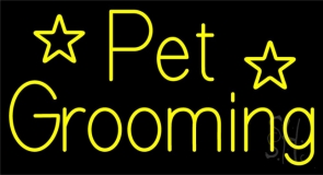 Yellow Pet Grooming Neon Sign
