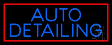 Auto Detailing Red Border Neon Sign