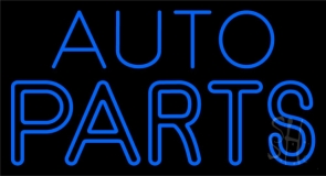 Blue Auto Parts Block 1 Neon Sign