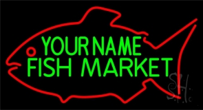 Custom Green Fish Market Neon Sign