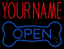 Custom Name Dog Open 1 Neon Sign