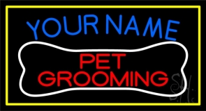 Custom Name Pet Grooming Block 1 Neon Sign