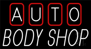 Double Stroke Auto Body Shop Neon Sign