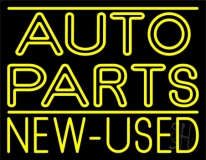 Double Stroke Yellow Auto Parts New Used Neon Sign