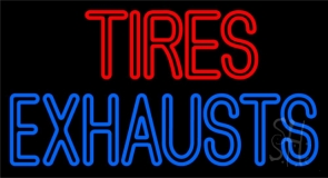 Double Stroke Red Tires Exhaust Neon Sign